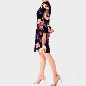Joseph Ribkoff Black Floral Midi Dress